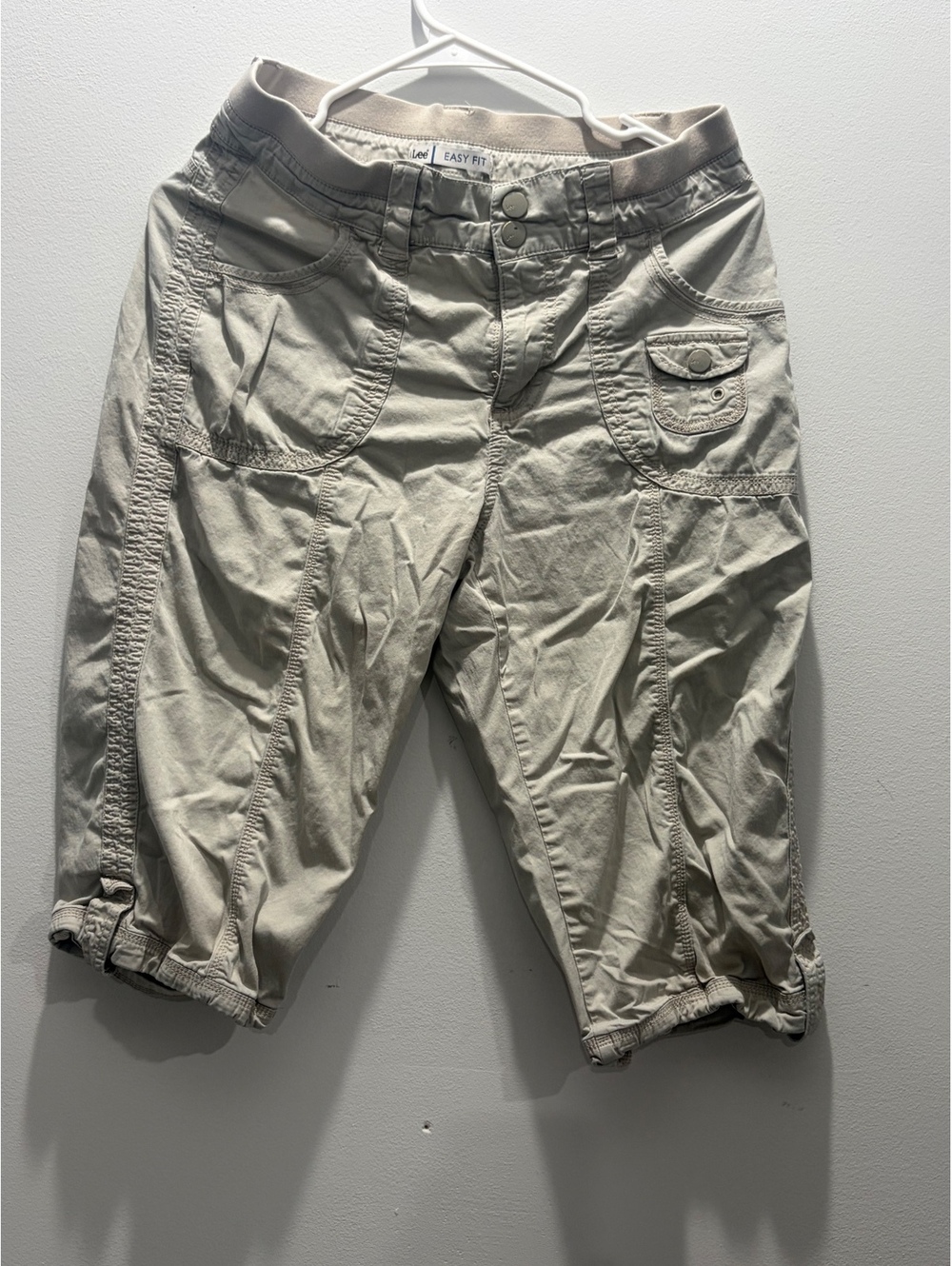 Lee Easy Fit Khaki Utility Cargo Capris Crop Pants Women's 8 Medium